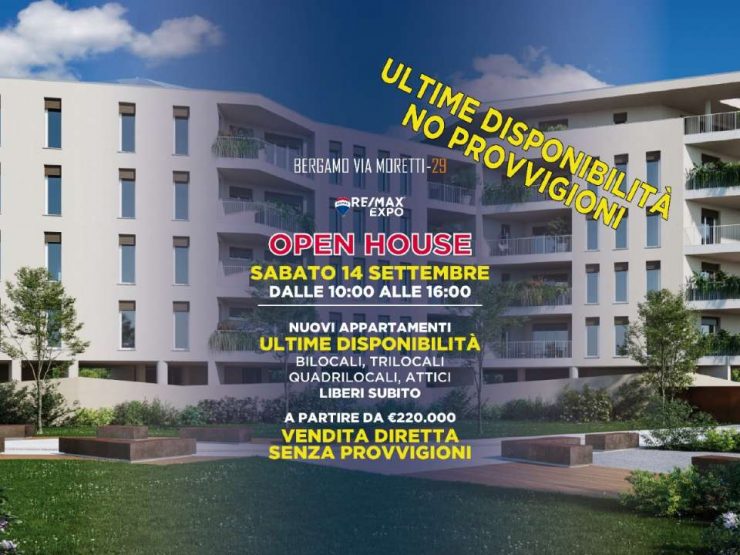 VENDITA DIRETTA SENZA PROVVIGIONI – OPEN HOUSE, SABATO 14 SETTEMBRE 2024 DALLE 10:00 ALLE 16:00